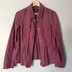 Light Burgundy CoffeeShop Peplum Jacket